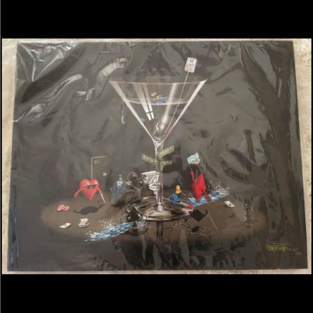 Michael Godard “Texas Hold Em” “Don’t Drink And Draw” canvas art